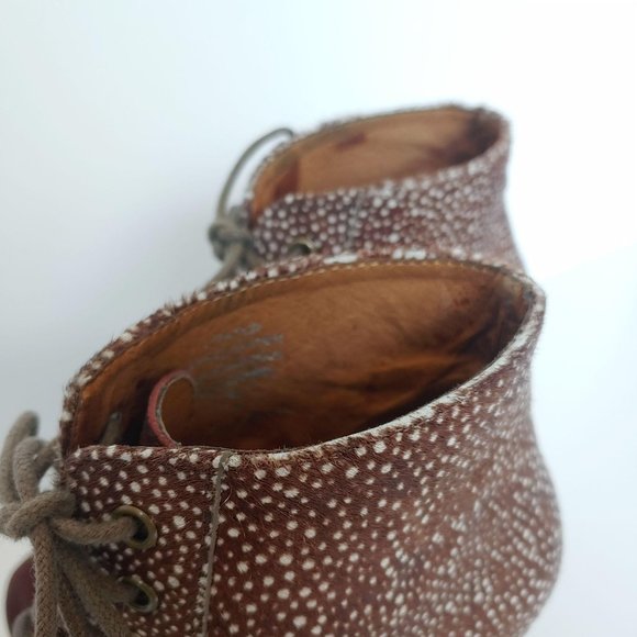 Jeffrey Campbell Lita Fur Brown Spotted Stylish Women's Platform Ankle Boots - Picture 7 of 9